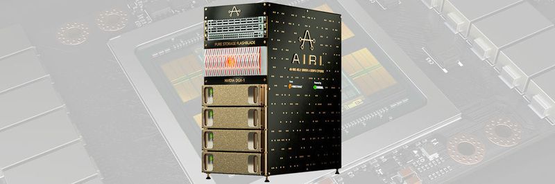 Ein AIRI-System kombiniert vier DGX-1-Rechner von Nvidia, eine Flashblade von Pure Storage sowie 100-GbE-Switches von Arista für die Verbindung zwischen den Komponenten.