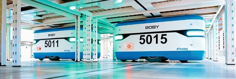 Die Roboterflotte „Boby“ fährt 20 bis 40 % Produktivitätszuwachs ein.