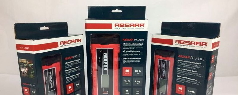 Die „smarten“ Erhaltungsladegeräte von Absaar erkennen den Batterietyp (Blei-Säure, AGM, Gel und ggf. LiFePO4) und die Batteriespannung (6/12/24V) automatisch.