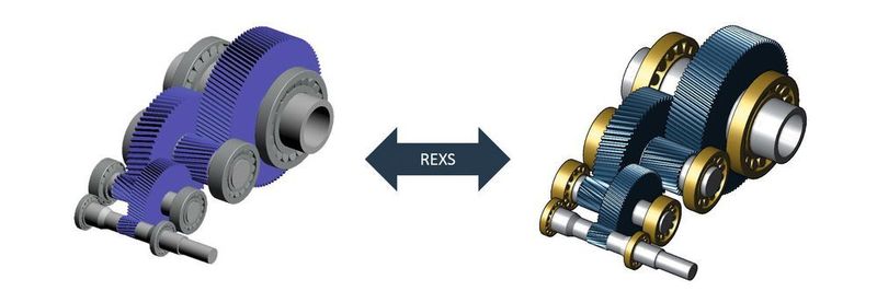 In Zukunft soll der Austausch zwischen unterschiedlichen Software-Tools für die Getriebeentwicklung einfach möglich sein. Im Bild: 3-stufiges Parallelwellengetriebe von SEW in Bearinx und der FVA-Workbench.