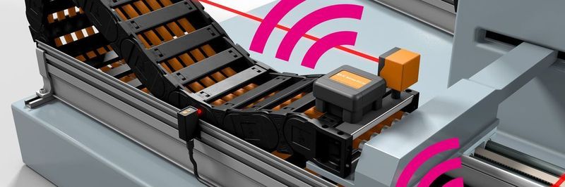 B4 Beim Isense EC.RC messen und überprüfen verschiedene Sensoren durchgehend den betriebsgemäßen Lauf der Energiekette. Ein einziges Kommunikationsmodul kann gleichzeitig viele E-Ketten und Leitungen überwachen.