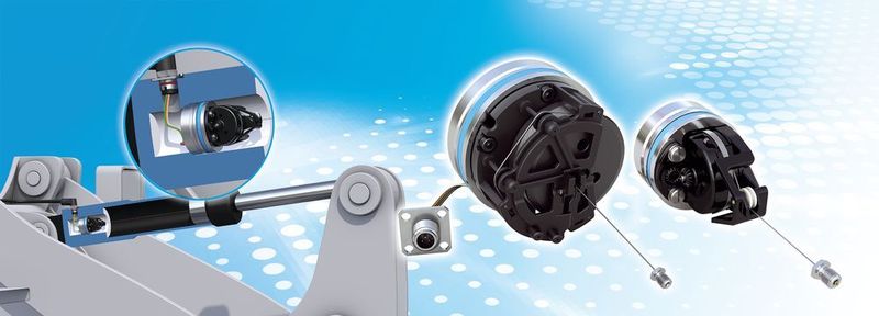Die SGH-Seilzugsensoren sind voll integrierbar in Hydraulik- oder Teleskopzylinder.