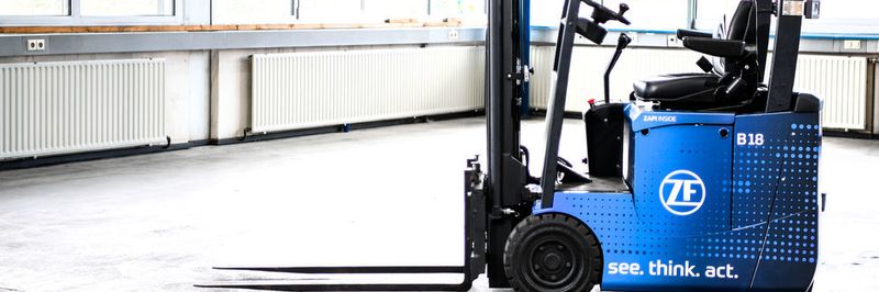 Der ZF Innovation Forklift verknüpft intelligente mechatronische Systeme mit innovativem und vernetztem Datenmanagement.