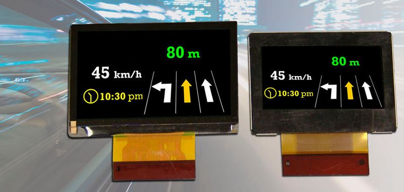 Head-up-Displays sind extremen Anforderungen im Fahrzeug ausgesetzt. Die LC-Displays sind für Temperaturen zwischen -40 bis 105 °C ausgelegt.