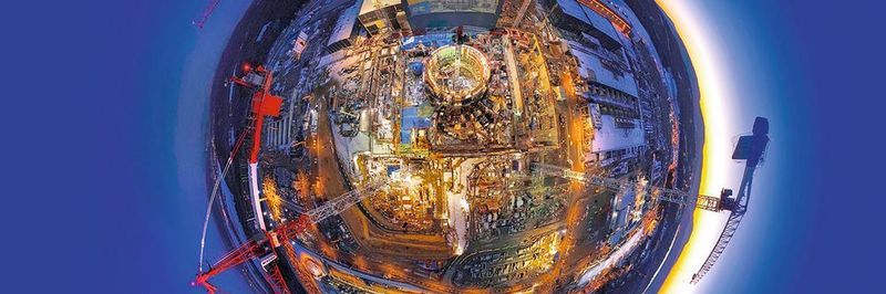 Luftperspektive der ITER-Baustelle. Ab 2020 soll der Betrieb dann endgültig starten.