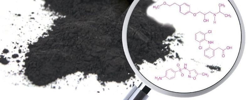 Abb. 1: Diclofenac, Metopropol und Sulfanmethoxazol sind Beispiele für anthropogene Spurenstoffe, die Kläranlagen vor große Probleme stellen. Kann eine vierte Reinigungsstufe basierend auf Aktivkohlefiltern Abhilfe schaffen?