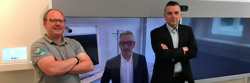 Vernetzt im neuen Cisco Customer Briefing Center: (v.l.) Marcel Tresp, Consultant Cisco Sales von Ingram Micro, Anton Michael Döschl, Architecture Lead Collaboration von Cisco Deutschland und Gerhard Artjelan, Senior Manager Networking Advanced Solutions von Ingram Micro