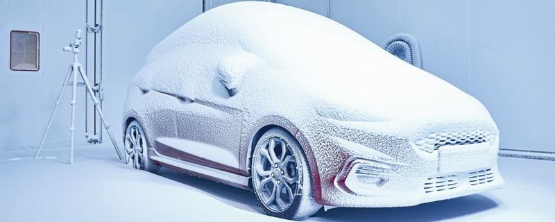 Im neuen Testzentrum von Ford lassen sich alle Witterungsbedingungen simulieren, etwa Schnee und Regen.