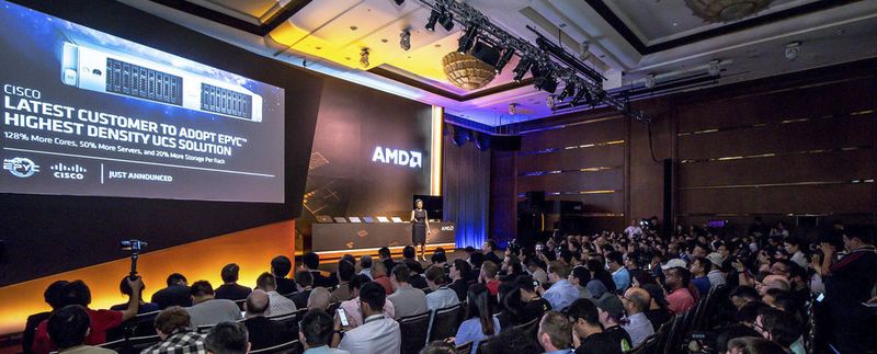 Auf der AMD-Konferenz in Taipeh - zu den Nutzern des Server-Prozessors „Epyc“ gehört nun auch Cisco.