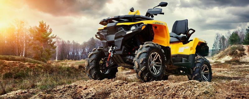 Aus der Mitte der sibirischen Taiga entspringt ein ATV.