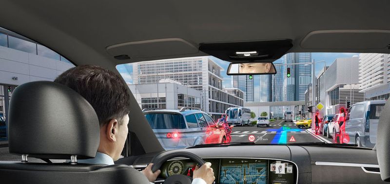 Beispiel für die Darstellung eines AR-HUD.