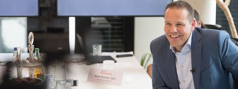 Guido Eidmann, CIO und Member of the Board Telefónica Deutschland Holding AG, bei der Eröffnung der Münchner Niederlassung von Tech Mahindra und dessen „Makers Lab“ am 20. Juni 2018.