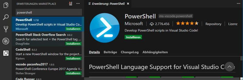 Für VSCode gibt es die integrierte PowerShell und viele andere Erweiterungen.