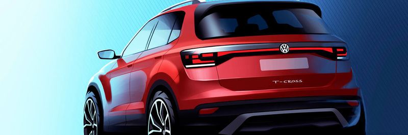 Das erste Bild des VW T-Cross zeigt noch nicht viel.