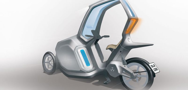 Das visualisierte Lastenrad mit dem Fuel Cell Power Pack (FCPP) links unter dem Lenkrad.