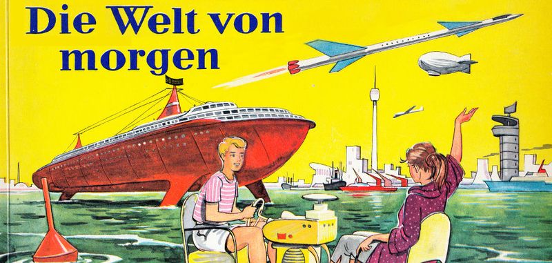 „Die Welt von morgen erwartet uns! Schon stehen wir alle an der Schwelle, um durch die weit geöffnete Tür in ein neues Zeitalter hinein zu schreiten. Es wird beherrscht von der Atomtechnik und von der Eroberung des Weltalls über uns. Vieles in unserem Leben wird sich dann wandeln.“ (Birkel-Sammelalbum „Die Welt von morgen“)