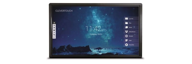 Die Touchscreen-Displays aus der Pro-Serie von Clevertouch sind für den Einsatz in Firmen ausgelegt. Die neuen Modelle nutzen eine kapazitive Technologie für Touch- und Stift-Erfassung.