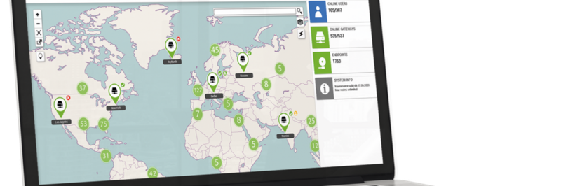 Administratoren können komplexe Netzwerke über sog. Live-Maps visualisieren. Damit lässt sich nachvollziehen, welche Geräte online sind und ob gleichzeitig noch ein anderer Nutzer auf der Maschine tätig ist.
