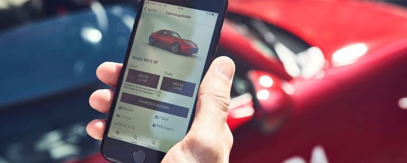 Mazda steigt ins Carsharing ein. Das stationsbasierte Angebot ist über die „Mazda Carsharing“-App oder über Flinkster buchbar.