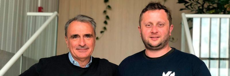 Michel Paulin (l.) und Octave Klaba von der OVH Gruppe.