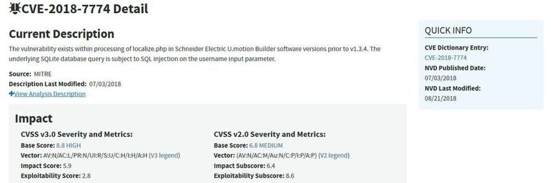 Ein aktueller CVE-Eintrag in der National Vulnerability Database.
