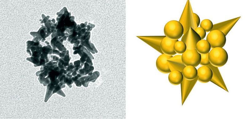 Goldkristall: basierend auf dem Virus M13