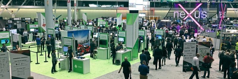 Die Keynote Sessions der Liveworx18 im Boston Convention and Exhibition Center (BCEC) fanden in der Main Hall (im Hintergrund der Ausstellung) statt.