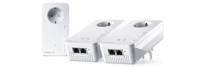 Devolo bietet die Magic-2-Geräte mit G.hn-Powerline und WLAN als Starter- mit zwei und als Multiroom-Kit mit drei Adaptern an.