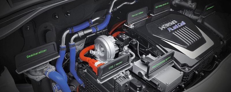 Die Brennstoffzellentechnik steckt unter der Fronthaube.