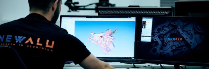 Gestellentwicklung in der 3D-Simulation.