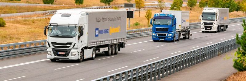 Continental und Knorr-Bremse verfolgen gemeinsam den Entwicklungsweg hin zu hochautomatisiert fahrenden Nutzfahrzeugen. Im Fokus der Partnerschaft steht zunächst das automatisierte Kolonnenfahren (Platooning).