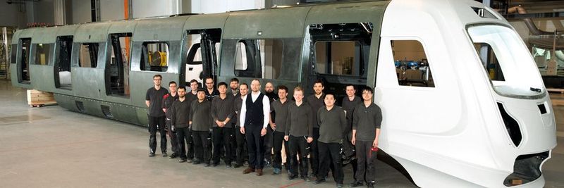 Der Prototyp des weltweit ersten CFK-Leichtbauzuges, entwickelt vom chinesisch-deutschen Ingenieurteam der CG Rail GmbH Dresden, wurde auf der Innotrans ausgestellt.