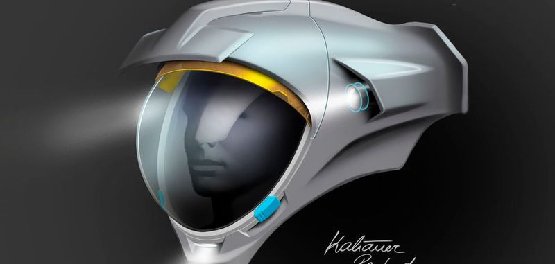 Das Österreichische Weltraum Forum (ÖWF) hat in Wien einen neuen Raumanzug für zukünftige Marsmissionen vorgestellt. Hier eine Designstudie des Helms für das Serienmodell.