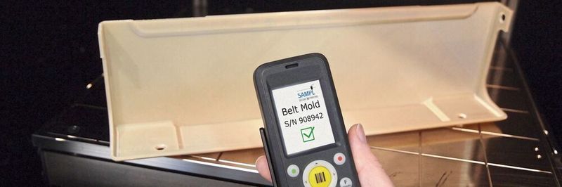 Überprüfung der Echtheit eines aus Ultem gedruckten Belt Mold aus einem Airbus A300 bzw. A310 anhand eines monolithisch integrierten RFID-Tags.