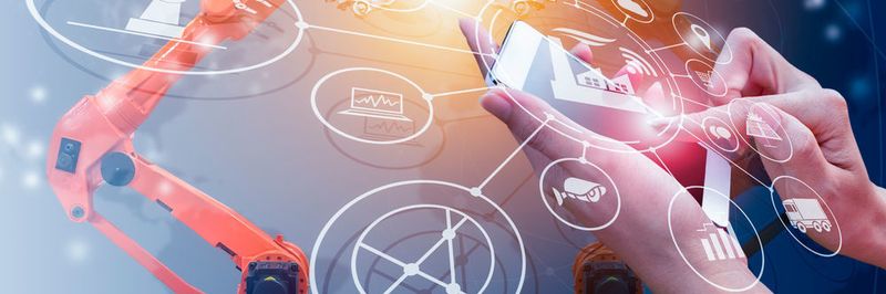 Industrie 4.0 beschreibt die smarte Vernetzung von Maschinen und maschinell betriebenen Abläufen in der Industrie.
