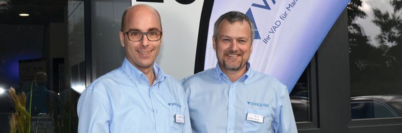 Henning Jasper (l.) und Stefan Kleesattel haben Vanquish vor 15 Jahren gegründet und führen nach wie vor die Geschäfte des Distributors.