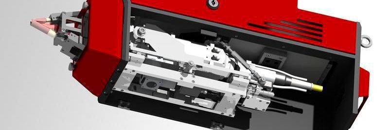 Bearbeitungskopf LMD-W-20-L zum drahtbasierten Laserauftragschweißen wurde vom Fraunhofer IPT entwickelt und ist auf der Formnext 2018 zu sehen.