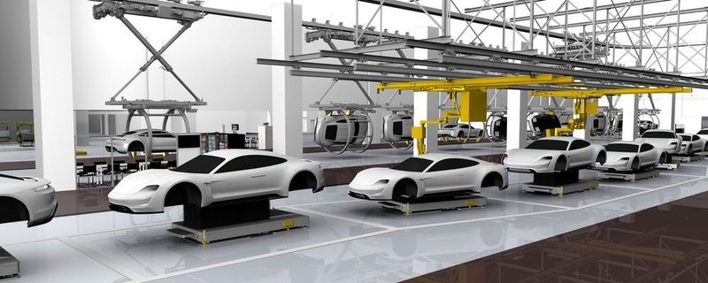 Vor allem in der Produktion nutzt Porsche den Start des rein elektrischen Modells Taycan für große Veränderungen.