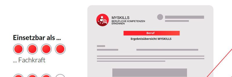 Am Ende des Tests erhalten Teilnehmer eine Ergebnisübersicht über die fünf wichtigsten beruflichen Handlungsfelder. Sie können jeweils maximal vier Punkte erzielen.