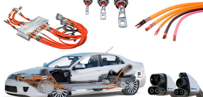 Huber+Suhner präsentiert sein komplettes Fahrzeugkabel- und Kabelsystemportfolio für E-Fahrzeuge einschließlich eines Schnellladesystems.