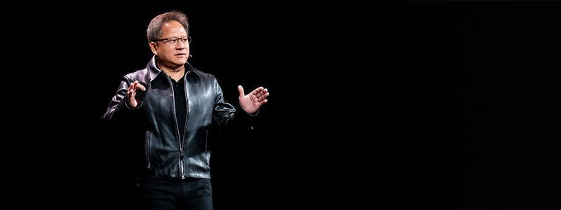 Wie immer in Lederjacke: Nvidia-CEO Jensen Huang eröffnet die GTC Europe 2018 in München.