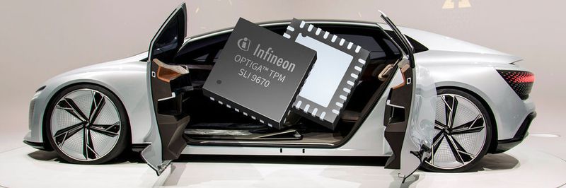 Schlüsseldienst: Das Trusted Platform Module Optiga SLI 9670 von Infineon sichert die Kommunikation vernetzter Fahrzeuge ab.
