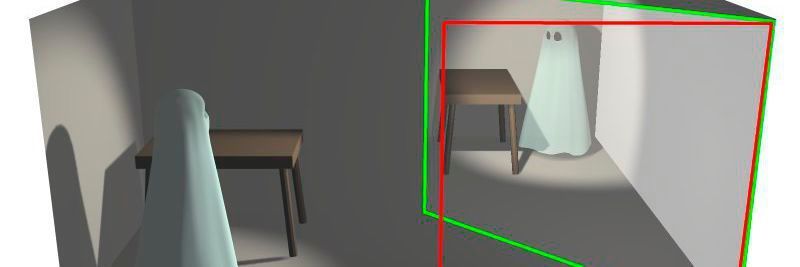 Ein Geist erscheint, wo keiner ist: Durch eine Illusionstechnik, genannt „Pepper's Ghost“, entsteht diese optische Täuschung.