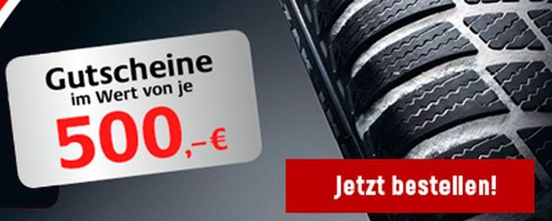 Alle Händler die über den Online-Shop entweder Bridgestone oder Firestone Reifen einkaufen, kommen automatisch in den Lostopf. Ausgelobt werden am 30.11.2018 3x je 500 Euro Team-Event Gutscheine.