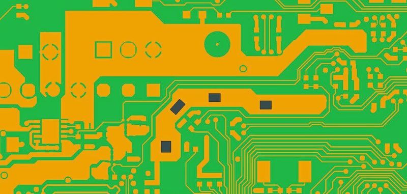 Beschreibung einer Platinenlage als Bild (oben), mit Vernetzung (Mitte) und anschließender Auswertung in 6SigmaET (unten).
