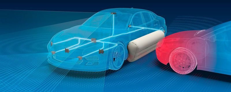 ZF zeigt, wie ein Außenairbag-System sich in die Sensor-Technik autonomer Autos integrieren lässt.