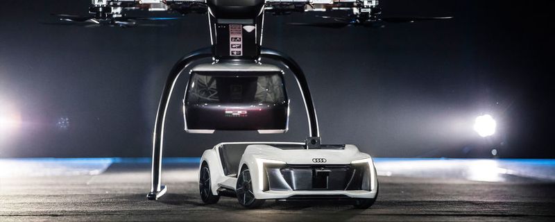 Das Flugtaxi-Konzept „Pop.Up Next“ soll ein selbstfahrendes Elektroauto mit einer Passagierdrohne kombinieren.