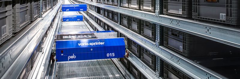 PSB-Shuttle-System „vario.sprinter“ in einer leistungsstarken Distributionslösung.