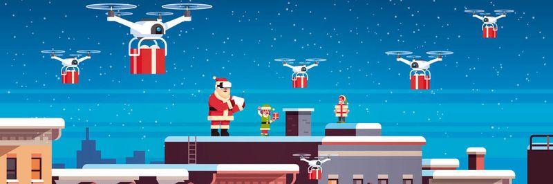Auch der Weihnachtsmann kommt heute ohne Technik nicht mehr aus!