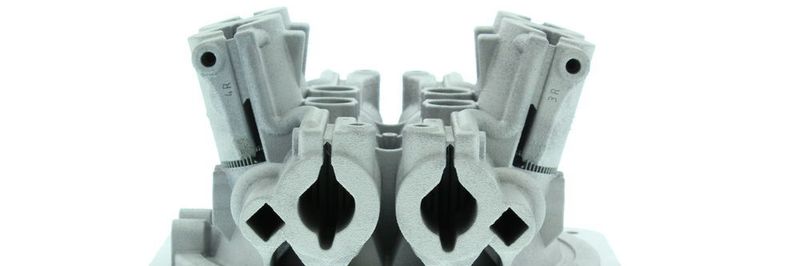 The galvanometer block additively manufactured using four lasers on the RenAM 500Q over a period of 19 hours The galvo block additively manufactured using four lasers on the RenAM 500Q over a period of 19 hours.